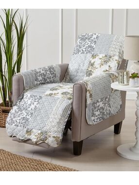 Reversible Patchwork Recliner Cover- Gray